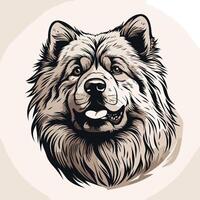 Portrait of a Friendly Chow Chow vector
