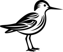 A simple yet striking black and white illustration of a bird, perfect for nature themed designs, branding, or educational materials vector