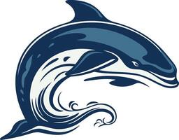 Dolphin Leaping Through the Waves vector