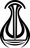 Abstract black and white logo design with intricate lines forming a unique, organic shape vector