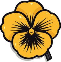 Yellow Pansy with Black Center vector