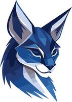 Blue Feline Portrait in Abstract Style vector