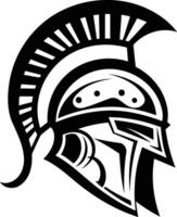 Spartan helmet in black and white vector