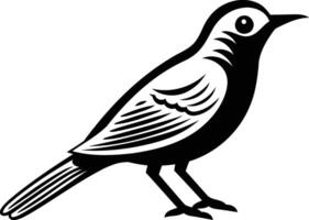 A simple, stylized black and white illustration of a bird, perfect for use in design projects, tattoos, or as a logo vector