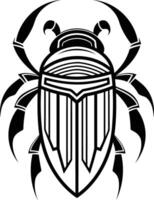 A stylized black and white illustration of a beetle with intricate details, perfect for tattoo designs, branding, and graphic design projects vector