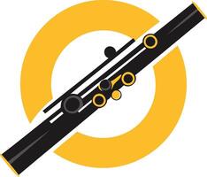 Flute and Yellow Circle, Modern Minimalist Design vector