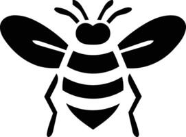 Simple and bold, this black and white bee silhouette is perfect for logos, icons, and designs needing a touch of nature vector