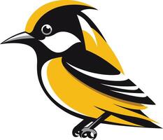 Stylized Illustration of a Yellow Bird with Black Stripes vector
