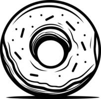 A simple, bold outline illustration of a donut with sprinkles vector