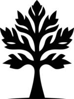 Simple yet elegant black and white silhouette of a stylized tree vector