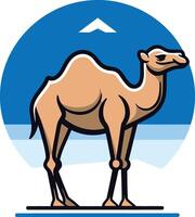 Camel in a Desert Landscape vector