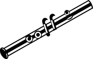 A simple, black and white illustration of a flute, perfect for use in music related designs vector