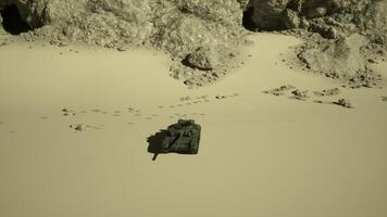Aerial View of an Army Tank in the Desert video