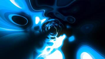 Bright glowing tunnel with plasma pattern. Motion. Rotating tunnel with shimmering neon plasma pattern. Bright glowing spots in rotating plasma tunnel video
