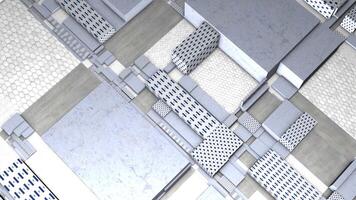 Concept of 3D modeling and architecture. Motion. Complex texture with widening blocks and figures. video