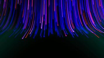 Dark green background. Motion.Bright multicolored long stripes in animation run quickly over the entire dark background. video