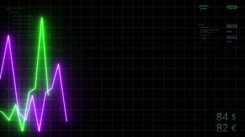 Graph of crypto currency online, stock exchange market chart of digital money. Motion. Concept of volatility. video