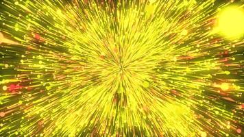 Collapsing energy flow. Motion. Bright lines of energy flow disappear at point. Disappearance of energy explosion in outer space video