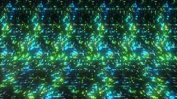 Abstract digital data background with glowing particles. Motion. Circuit board with data flow. video