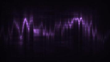 Audio wave simulation, medical research on a computer screen. Motion. Colorful pulsating signal on a dark screen. video