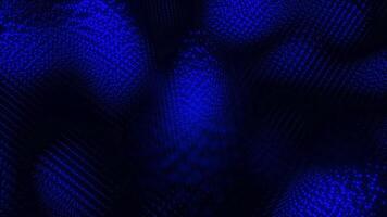 Background with moving wave bursts of luminous particles. Design. Bright glowing particles move in waves. Particles move in slow bursts of waves in abstract flow and space video