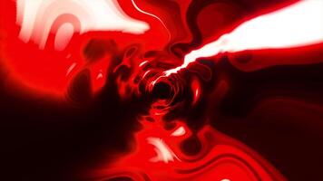 Red and green thick liquid. Motion.Neon shiny spots in the tunnels twisting in different directions in the animation. video