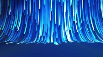 Background of moving curved stream of lines. Motion. Lines move in curved flow with optical angle. 3D flow of lines and stripes with bend video