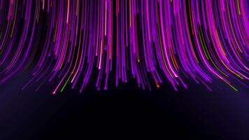 Hypnotic curved flow of colorful lines. Motion. Bright colorful lines move in curved stream. Curved 3d flow with lines and stripes video