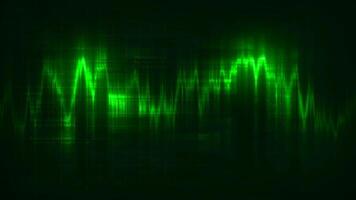 Digital waveform equalizer on a black background. Motion. Technological abstract element of a futuristic interface with digital code behind. video