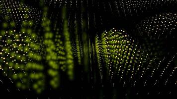 Field of particles in scientific digital space. Design. Clouds of flying tiny dots on a black background. video