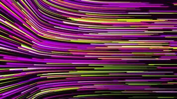 Colorful stripes move in curved stream. Motion. Beautiful curved stream of lines and stripes. Optical bending of linear flow video