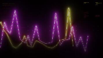 Bright multi - colored lines of the graph . Motion . Animation showing the falling and rising dollar and euro exchange rates and the lines gradually disappear . video