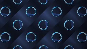 Blue background . Motion . An abstraction with balls crumbling into bright light rays that shimmer. video