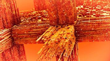 Virtual 3d maze. Motion. Movement in 3D maze with traps. Maze with virtual walls and moving squares. Immersion in virtual reality video