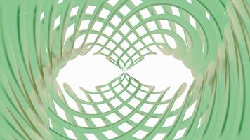 Parallel mirror spirals. Design. Moving mirror stream with braided lines. Geometric spiral of intersecting lines on white background video