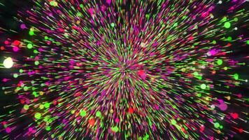 Hyperspace jump through the stars to a distant space. Motion. Traveling through star fields flying extremely fast, jumping through a wormhole to the end of tunnel in space. video