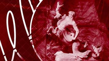 Animation with Greek sculpture. Motion. Animation insert with stylish animation and Greek sculpture. Ancient Greek sculpture for intro historical or presentation video