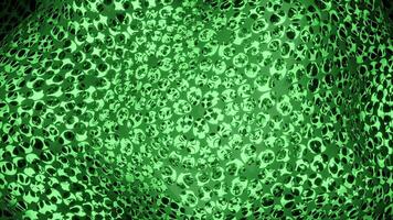 Abstract colorful holey fabric rippling in the wind. Design. Round shaped napkin with a beautiful pattern of small holes. video