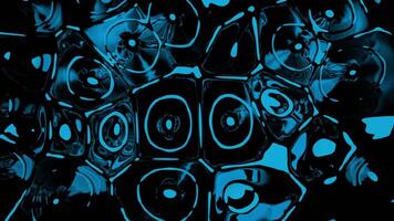3D animation with moving mirror shapes and dots. Design. Mirror cells move in psychedelic animation. Liquid moving squares with dots in mirror space video