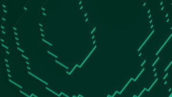 Abstract green visualization of a retro tetris game. Design. Construction children game with moving blocks. video