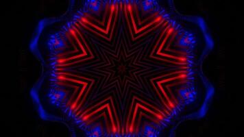 Dark iridescent background. Design.Multi-colored view in a kaleidoscope with various patterns in animation. video