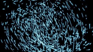 Flying particles on a black background. Design. Cloud of small colorful dust particles moving in a circle. video