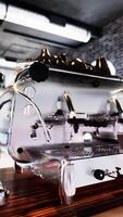 close-up of the coffee machines that are operating automatical video