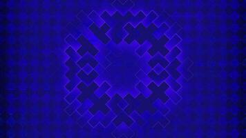 Abstract squared pattern with pixelated moving rings. Design. Crosses of small tiles forming circle silhouettes. video