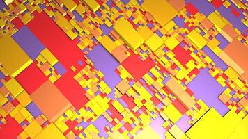 Bright squares of different colors. Motion. Multi-colored animation that moves and shows squares of different sizes. video