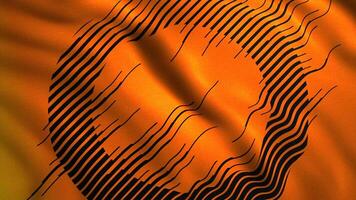 Orange and black flag. Motion.A bright canvas in animation with different patterns and drawings of geometric shapes. video