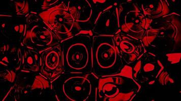 Abstract kaleidoscopic moving shapes. Design. Black and red randomly moving stains reflections. video