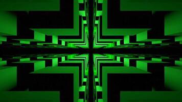 Gap in space of squares. Design. Sacral cleft in labyrinth. 3D space of squares with dark slit. Dark narrow chasm in square tunnel video