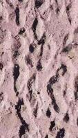 Camera flying over the beach sand, slide motion. Sand background. closeup of sand of a beach. Sand Texture. Close up view beach background. video