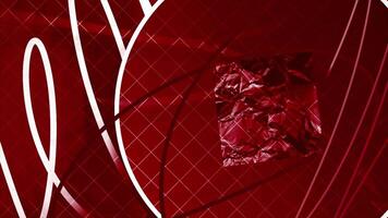 Abstract crumpled piece of paper appears inside circle with pen strokes on the background. Motion. Bright shapes and sheet of paper. video